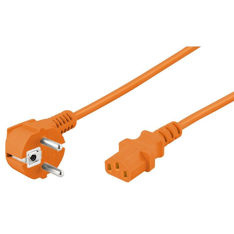 Stromkabel mit Schukostecker und  Gerätebuchse C13 – Orange - 3 Meter