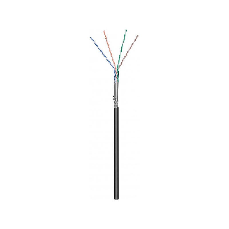 CAT6 Outdoor Netzwerkkabel, SF/UTP, AWG 26/7 (Flexibel), 305 Meter, Schwarz, CCA