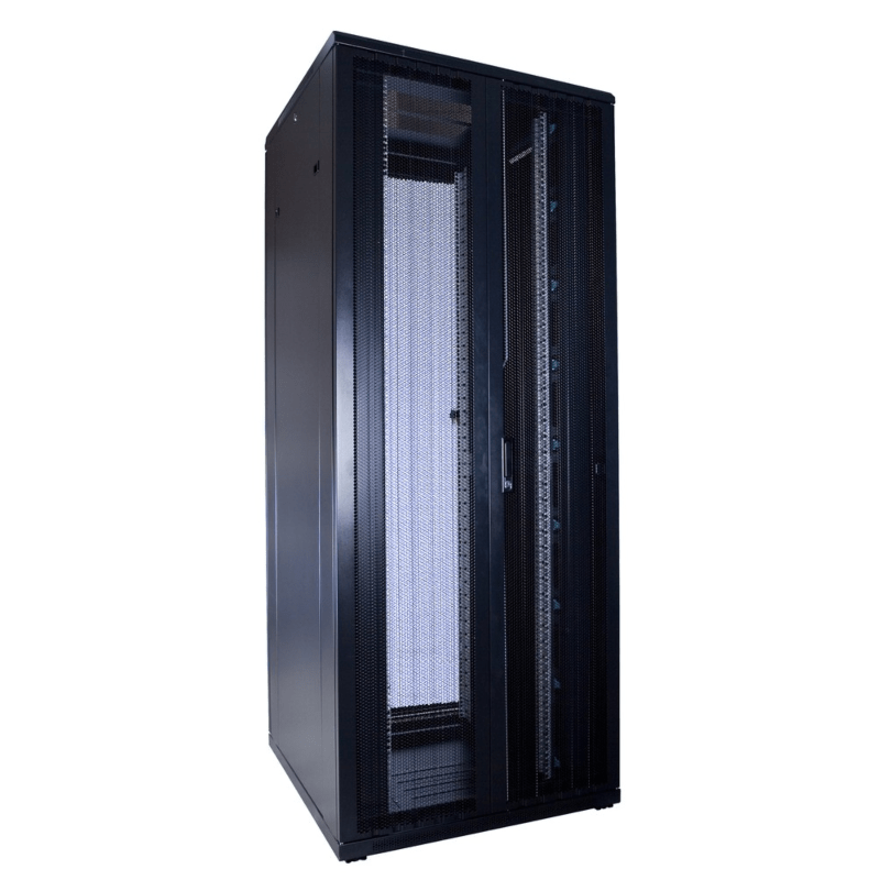 42 HE 19" Serverschrank, mit perforierten Doppelflügeltüren vorne und hinten (BxTxH) 800x800x2000mm