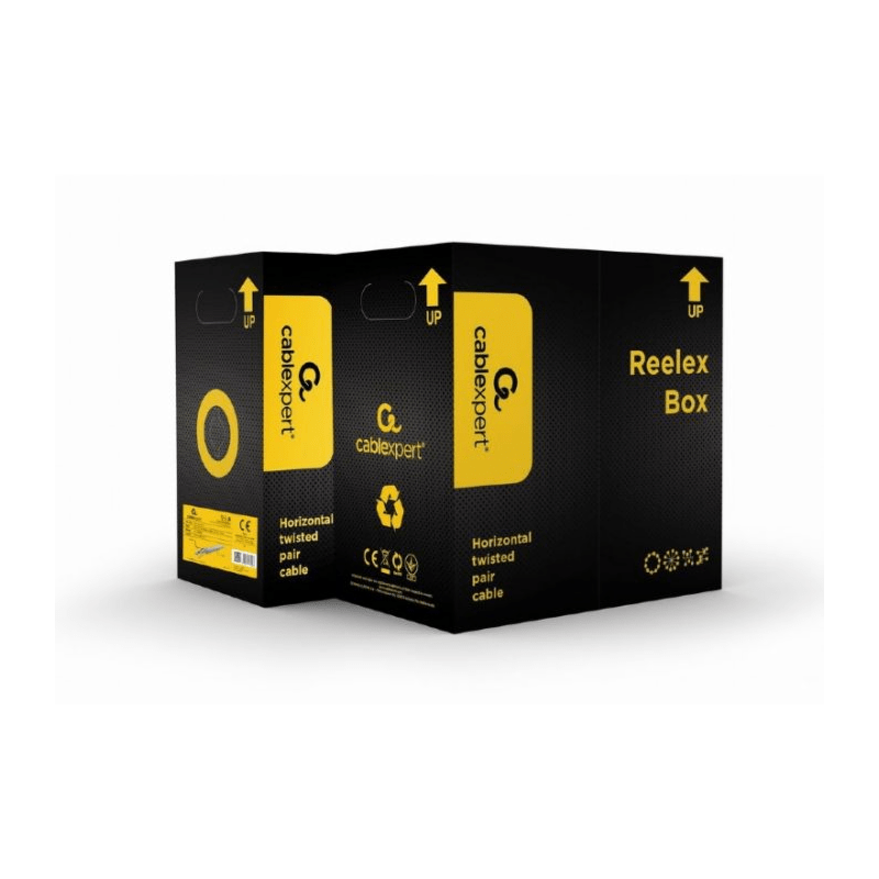 Alfaco Cat5e U/UTP-Kabel auf Rolle starrleiter 305 m grau LSZH – (Eca)