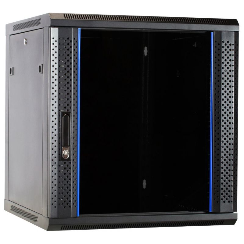 12 HE Serverschrank, Wandgehäuse mit Glastür, nicht vormontiert (BxTxH) 600 x 600 x 635mm