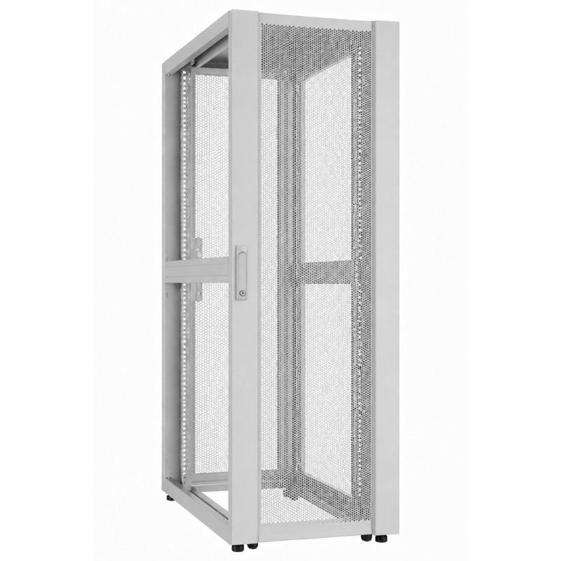 42 HE 19” Datacenter Serverschrank, mit perforierter Fronttür (BxTxH) 600 x 1000 x 2000mm Grau