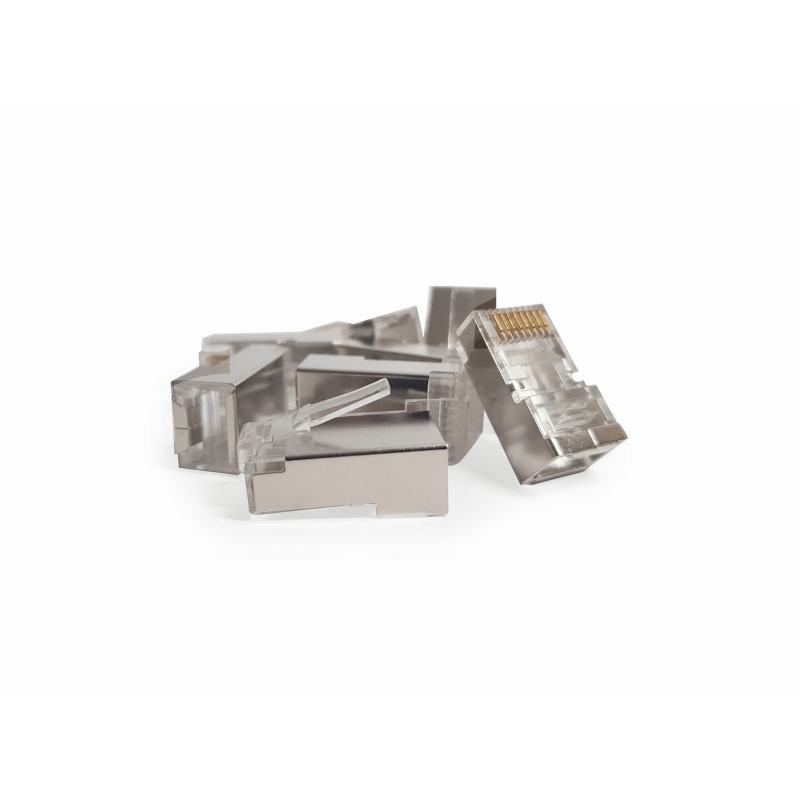 CAT6a Stecker RJ45 geschirmt mit Hilfstück - für flexible Kabel -10 Stück