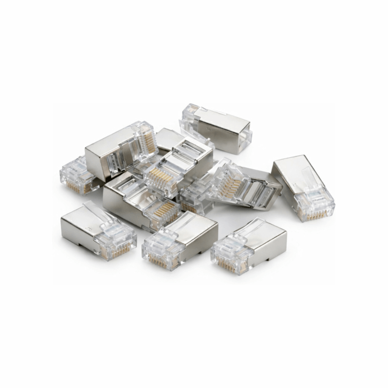 CAT6a Stecker RJ45 geschirmt mit Hilfstück - für flexible Kabel -10 Stück