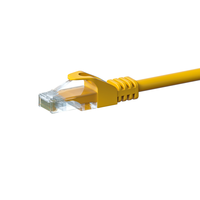 CAT5e Netzwerkkabel, U/UTP, 2 meter, Gelb, 100% Kupfer