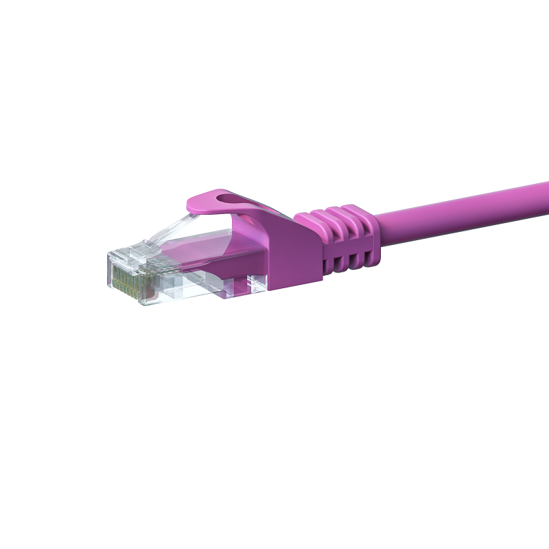 CAT5e Netzwerkkabel, U/UTP, 7,50 meter, Rosa, 100% Kupfer