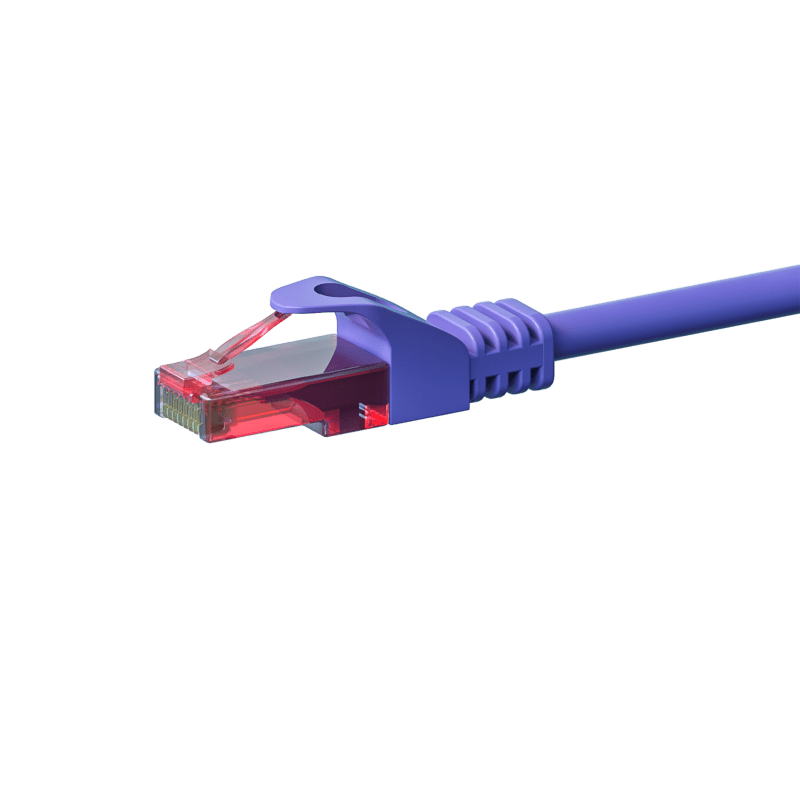 CAT6 Netzwerkkabel, U/UTP, 0,15 Meter, Violet, 100% Kupfer