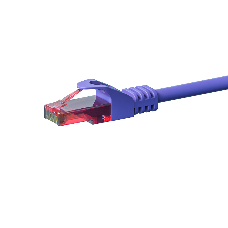 CAT6 Netzwerkkabel, U/UTP, 7,5 Meter, Viollett, 100% Kupfer