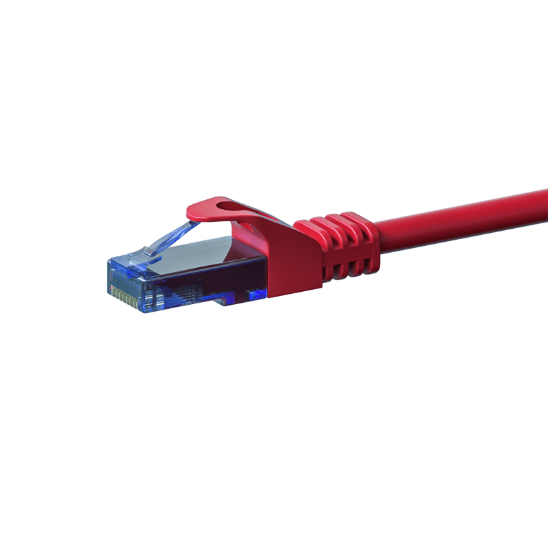 CAT6a Netzwerkkabel 100% Kupfer - U/UTP - 0,15 Meter - Rot