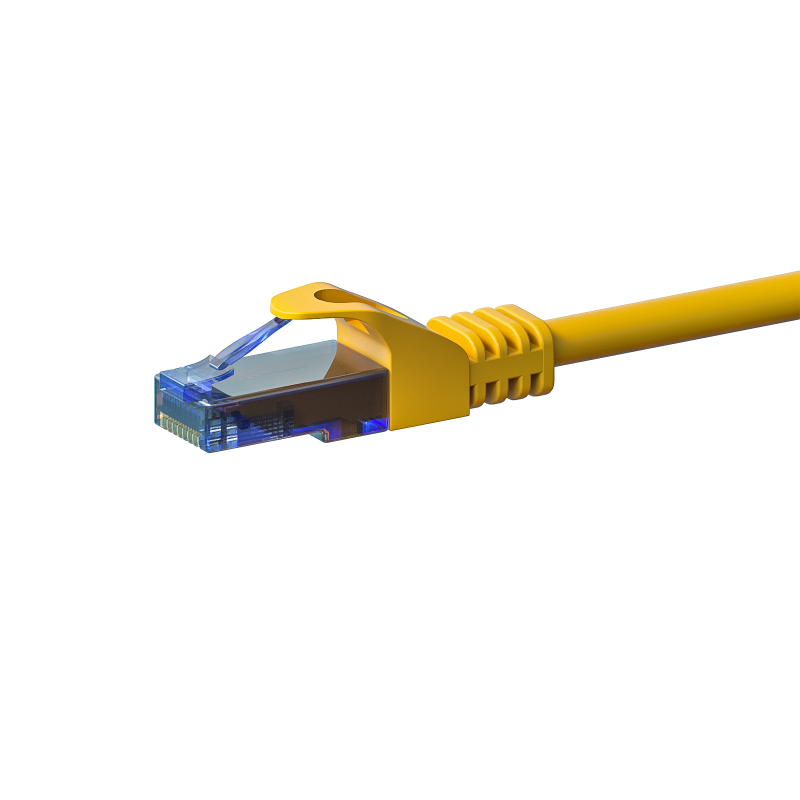 CAT6a Netzwerkkabel 100% Kupfer - U/UTP - 0,25 Meter - Gelb