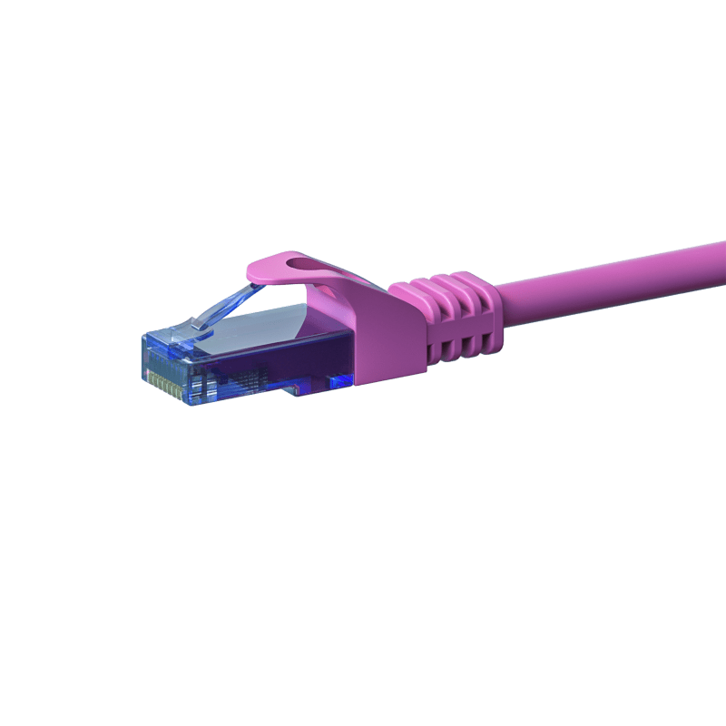 CAT6a Netzwerkkabel 100% Kupfer - U/UTP - 0,15 Meter - Rosa