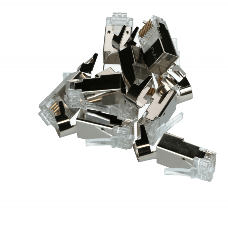 CAT6a Pass Through RJ45 Netzwerkstecker - geschirmt - für flexible Kabel 10 Stück