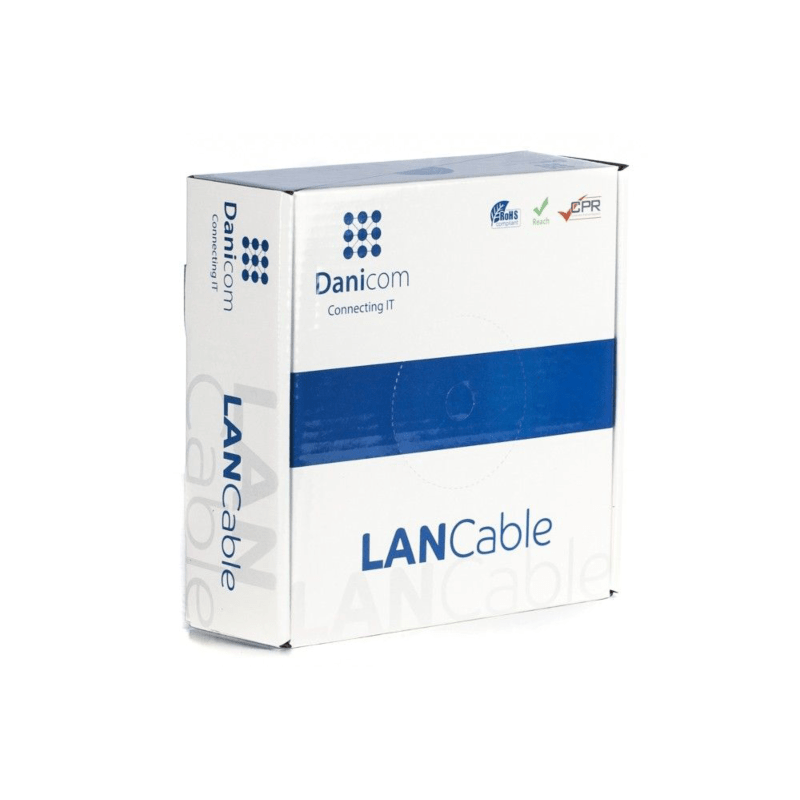 CAT6 Netzwerkkabel, S/FTP, AWG 23/1 (Starrleiter), 100 Meter, Grau, CCA