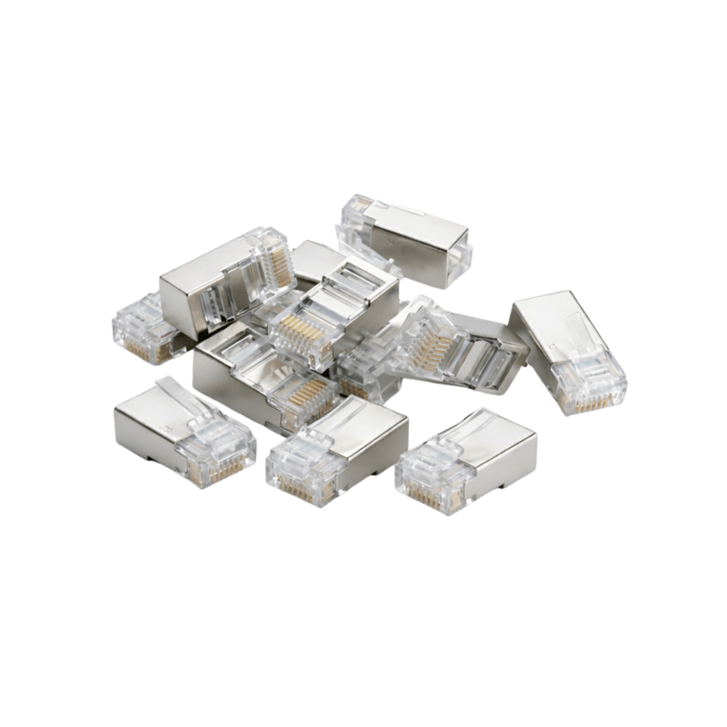 RJ45 CAT 6 Netzwerkstecker – geschirmt - für Starrleiter - 10 Stück