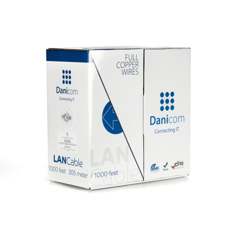 DANICOM CAT6A U/UTP 305m kabel op rol soepel -  PVC (Fca)