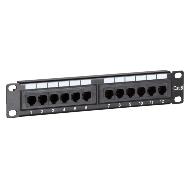 Patchpanel 10”, 12-fach UTP Patchpanel CAT 6