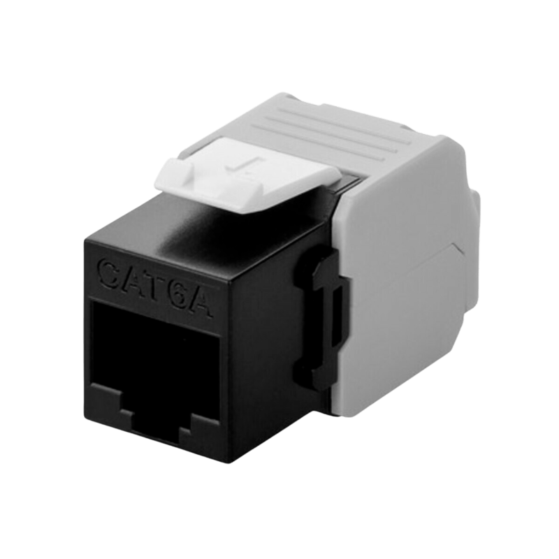 CAT6a UTP Keystone Netzwerkstecker - Toolless- Schwarz