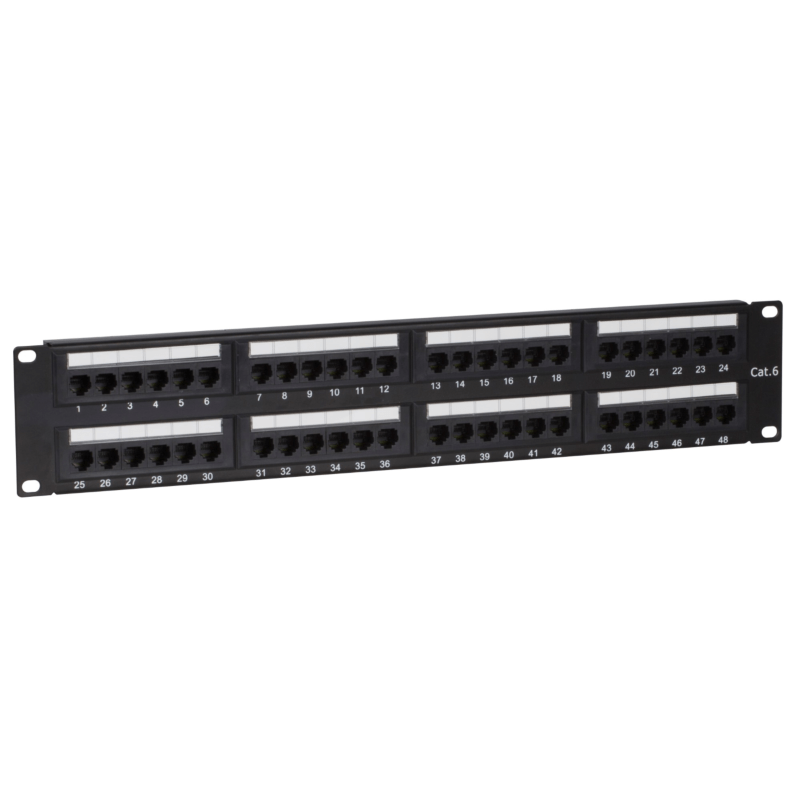 Patchpanel 19" CAT6 UTP - 48 ports