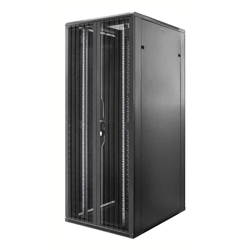 47 HE 19” Serverschrank, mit perforierten Doppelflügeltüren vorne und hinten (BxTxH) 800 x 1200 x 2200mm