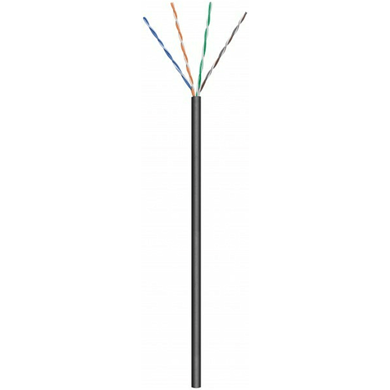 CAT6 Outdoor Netzwerkkabel, U/UTP, AWG 24/7 (Flexibel), 100 Meter, Schwarz, CCA