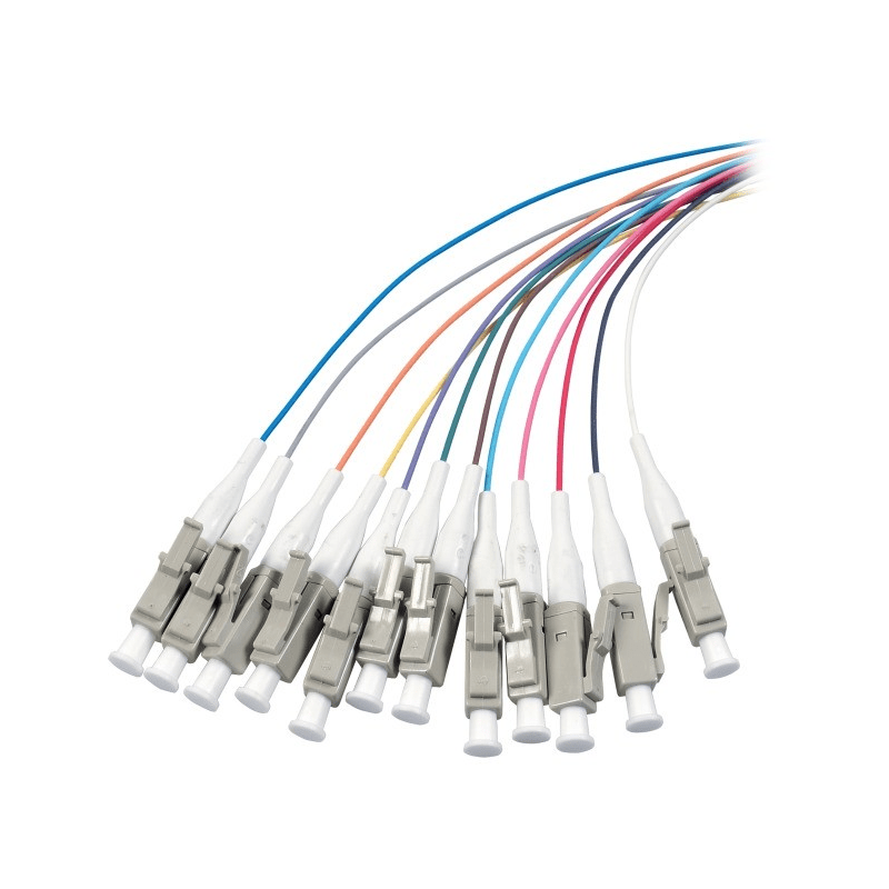 OS2 Glasfaser Pigtail farbiges Set LC/PC - 12 Stück